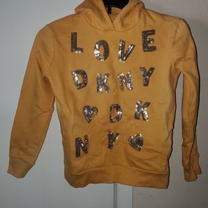 DKNY children's 7 Yellow hooded sweater
